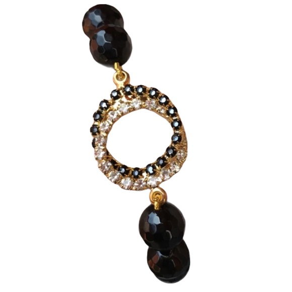 Black Agate Beaded stretch Bracelet - Picture 4 of 8